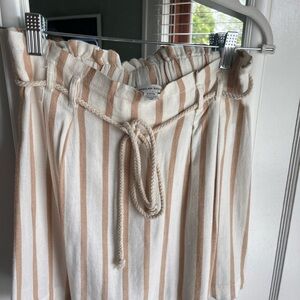 American Eagle Outfitters Striped Mini Skirt - White and Tan